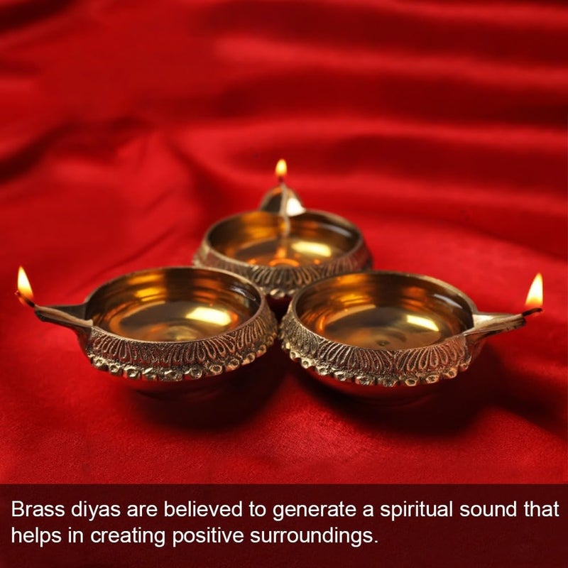 Hashcart Brass Kuber Diya for Diwali Decoration - Traditional Indian Puja Oil Lamp - Diwali Gifts for Friends and Family - Divali Diyas, Diya for Divali Pooja HashcartÂ® - Image 3